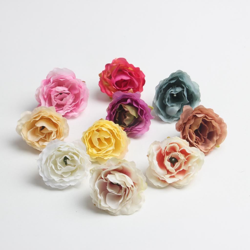 50pcs Artificial Silk Rose Flower Head DIY Wedding Party Decor Pink