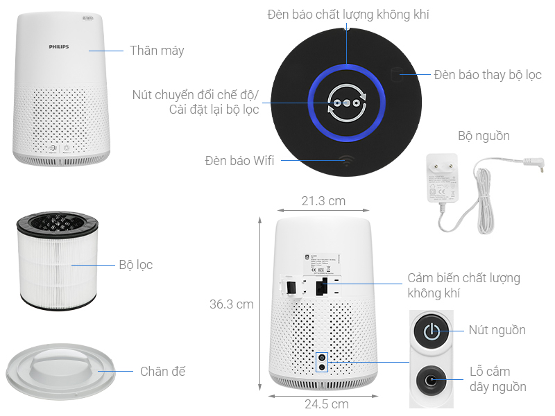 Máy Lọc Không Khí Philips AC0850/20 AC1715/20 – Hàng Chính Hãng