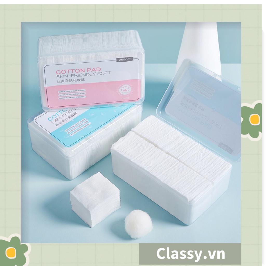 Bông Tẩy Trang Cotton Pads Classy chất liệu Cotton bỏ túi du lịch tiện lợi 50 miếng, 80 miếng và 120 miếng PK1684