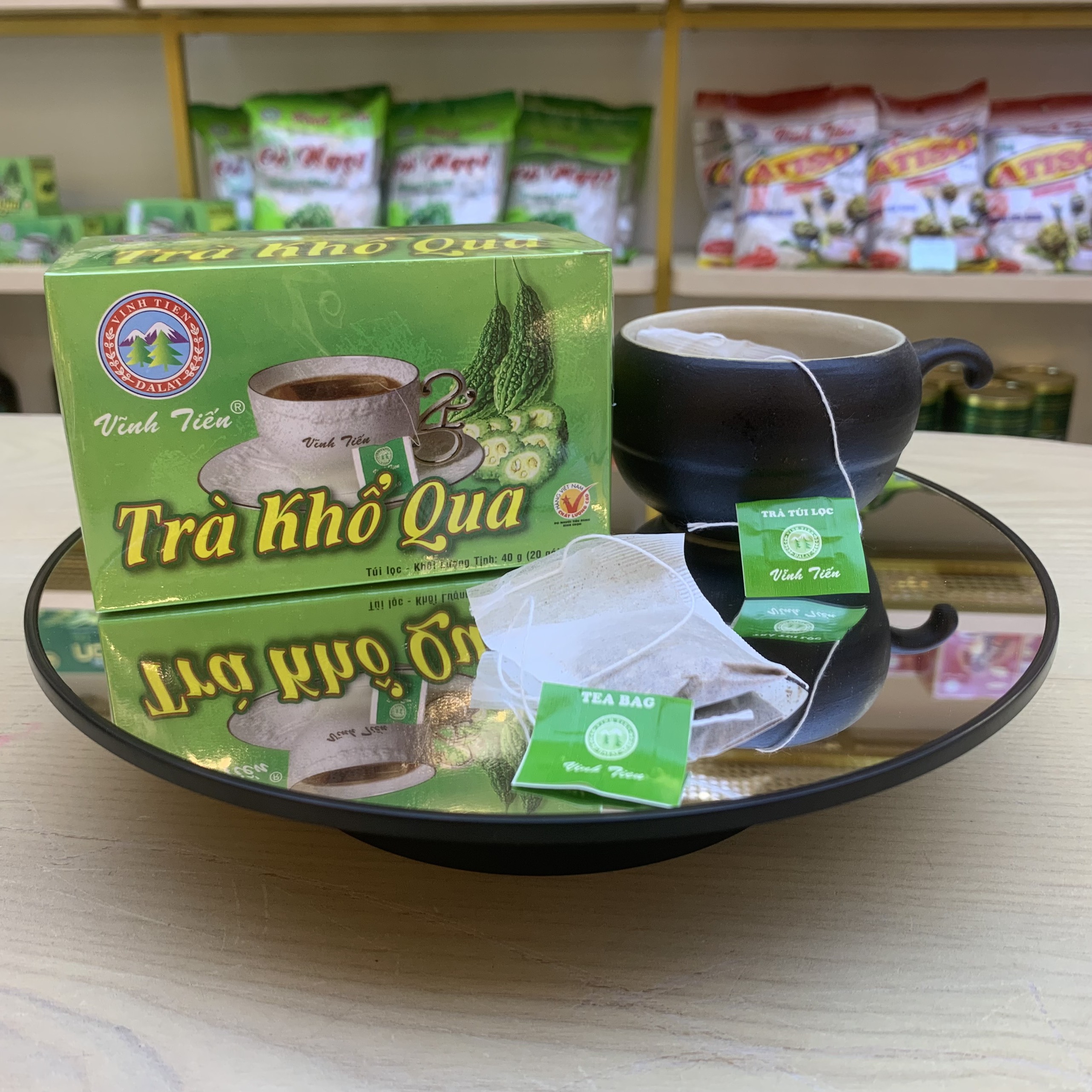 Trà khổ qua túi lọc Vĩnh Tiến - Giải độc gan, điều hòa huyết áp và mỡ máu.