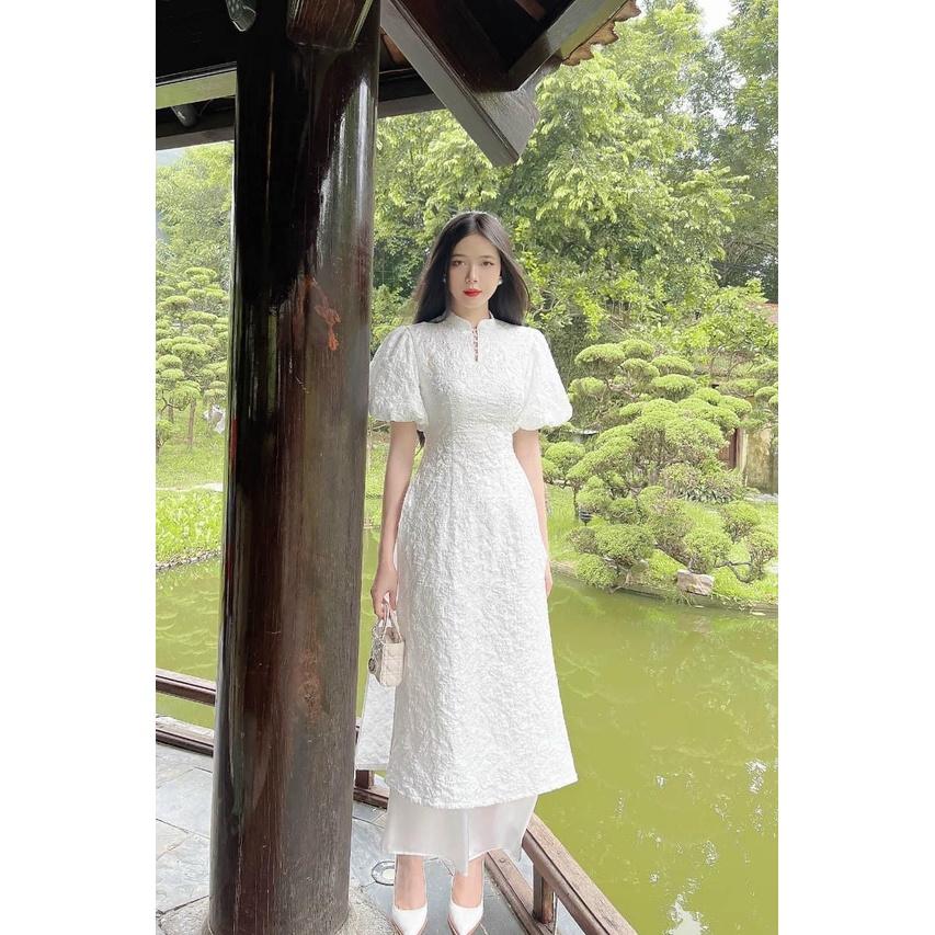 Sét Áo Dài Gấm Tay Phồng Cực Xinh - YUME Y0652