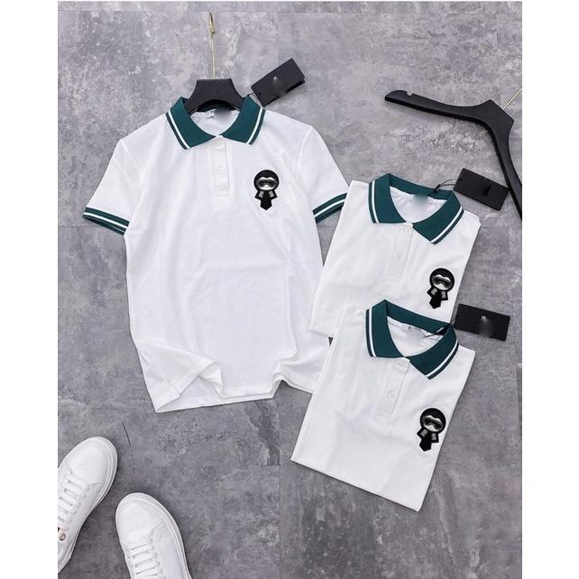 Áo Polo Nữ Phối Màu Logo Ngực Cổ Bẻ Cộc Tay