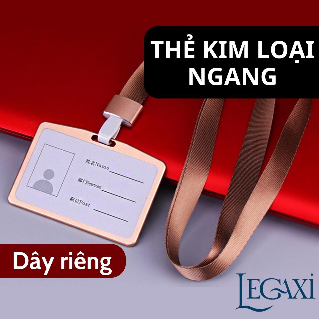 Thẻ đeo bảng tên kim loại ngang cho nhân viên học sinh sinh viên Legaxi