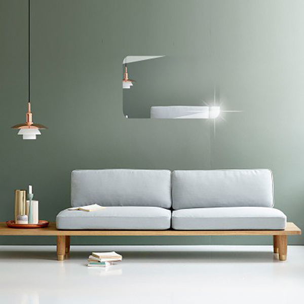 Gương Dán Tường Hình Chữ Nhật Soi Toàn Thân Gương Nhà Tắm Phòng Khách 3D Siêu Rõ Nét Kích Thước 42 x 27cm