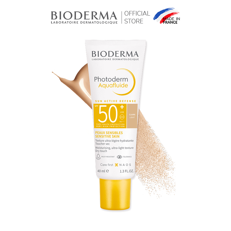 Kem chống nắng giảm bóng nhờn cho mọi loại da Bioderma Photoderm Aquafluide SPF50+ Claire 40ml [Màu da Tự nhiên]