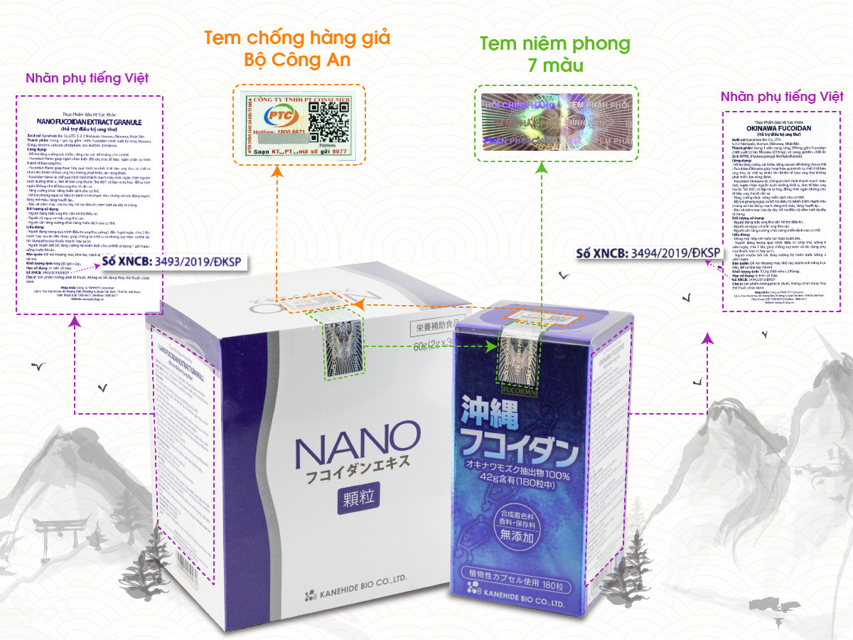 Combo Viên Uống Kanehide Bio Fucoidan Okinawa Hộp 180v Và Nano 30 Gói  Hỗ Trợ Ức Chế Tăng Trưởng Tế Bào Ung Thư, Tăng Cường Hệ Miễn Dịch, Đề Kháng Cho Cơ Thể.