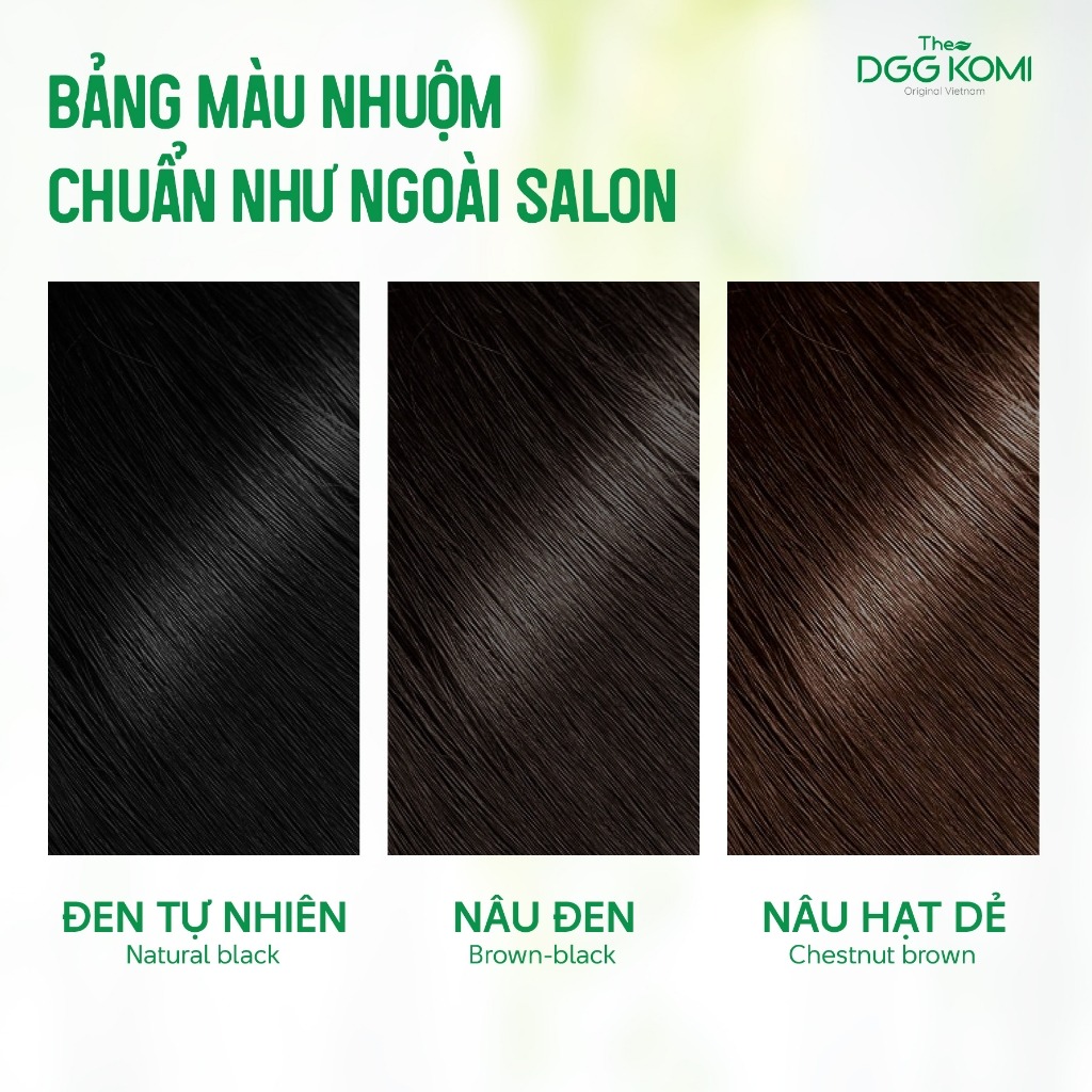 Lược nhuộm tóc thảo dược DGG KOMI Việt Nam nhuộm tóc bán vĩnh viễn chiết xuất thiên nhiên dạng chai 350ml
