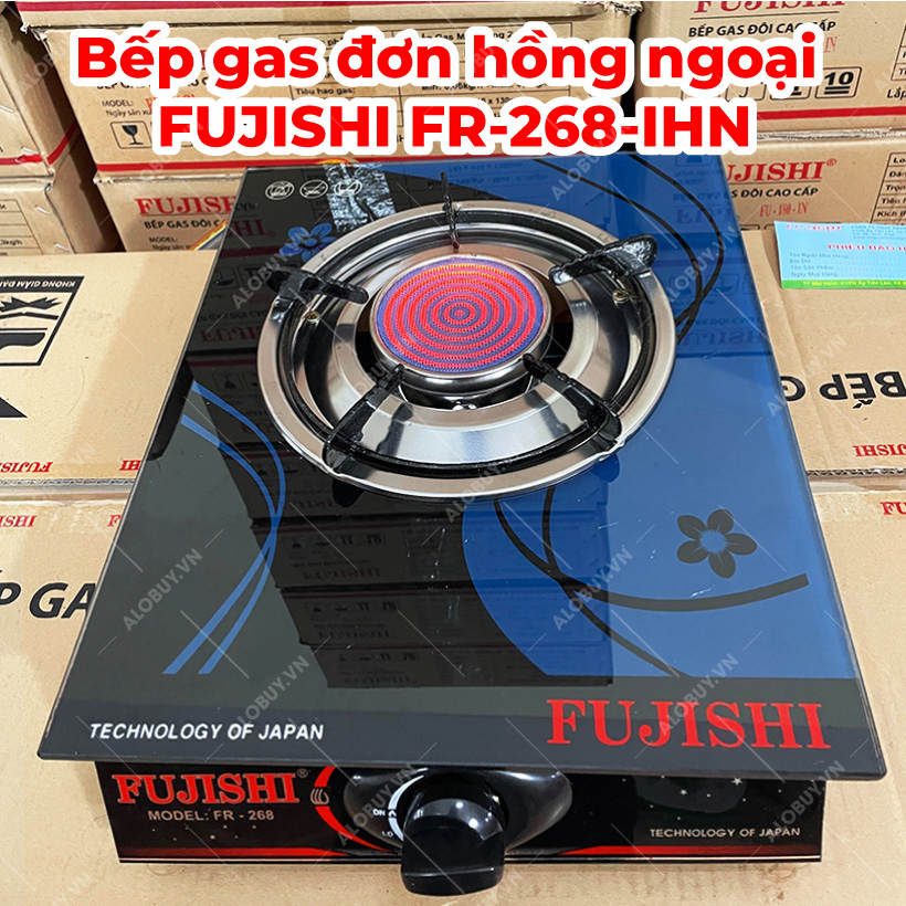 Bếp gas đơn hồng ngoại mặt kính Fujishi FR-268X - Kính xanh - Hàng chính hãng