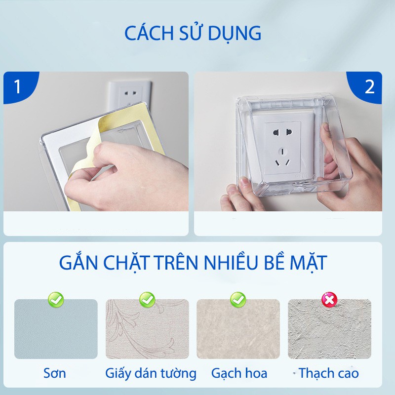 Hộp Chụp Ổ Điện Chống Thấm Nước Bảo Vệ An Toàn Cho Gia Đình