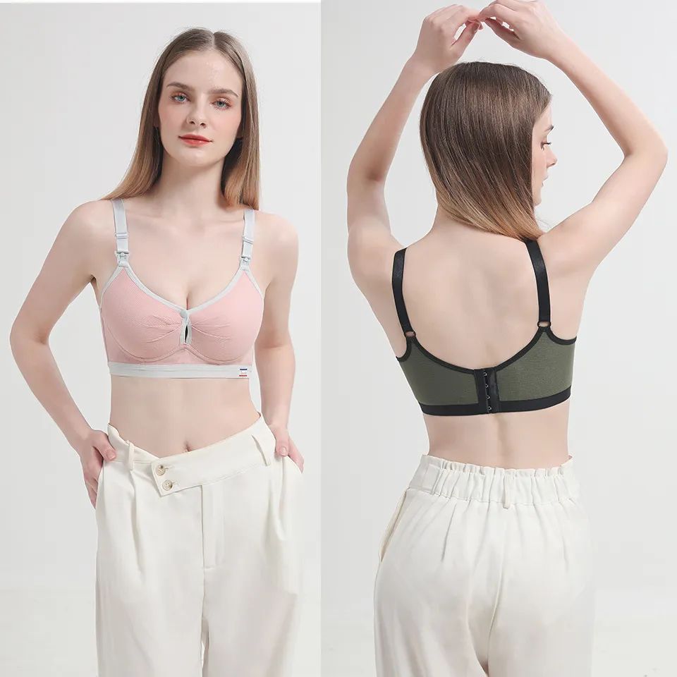 Áo lót bầu, áo ngực cho con bú sau sinh chống chảy xệ có cúc bấm chất cotton