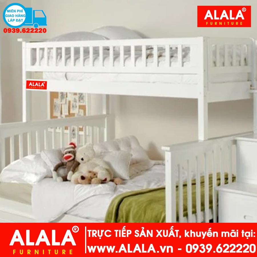 Giường tầng ALALA105 (1m2, 1m4) gỗ thông nhập khẩu - www.ALALA.vn® - Za.lo: 0939.622220