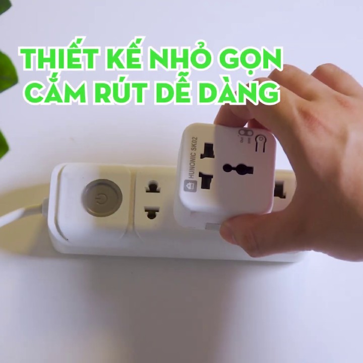 Ổ Cắm Wifi Thông Minh Hunonic SK02 - 220V - 16A - 3000W - Hàng chính Hãng - Bảo Hành 1 Năm
