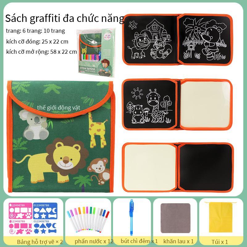 Phong cách mới nhất của trẻ em graffiti có thể xóa được cuốn sách vẽ tranh phát sáng ma thuật về nhà không bụi em bé vẽ bảng đen nhỏ bảng viết cho trẻ em