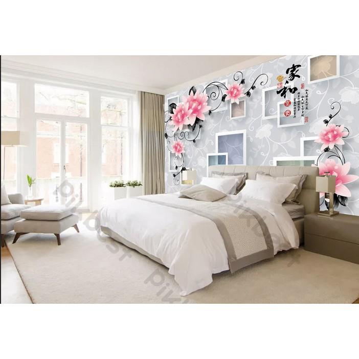 Tranh dán tường Hoa thủy tiên nghệ thuật hiện đại, tranh dán tường 3d hiện đại MS1075914