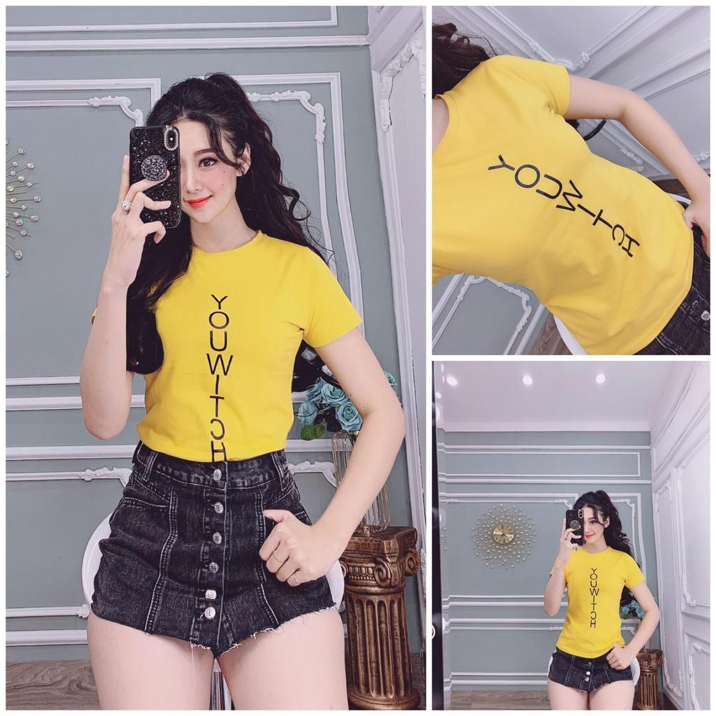 Áo Thun Nữ Cổ Tròn In Chữ Form Body AG66265