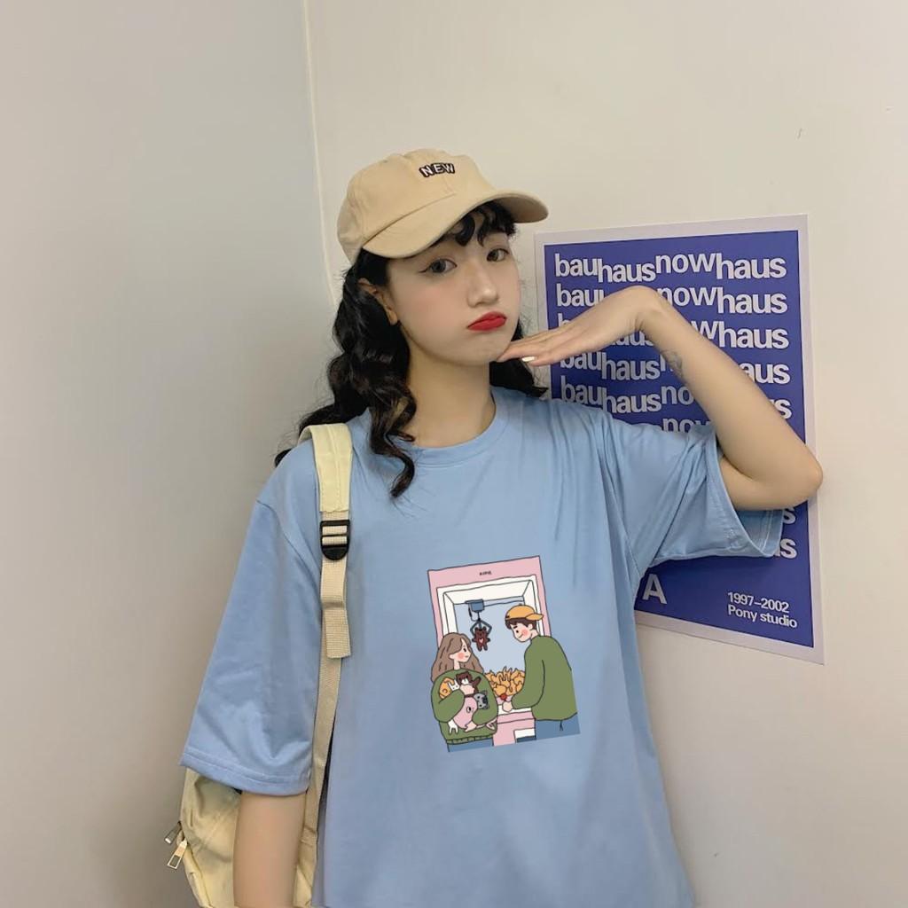 Áo Thun Tay Lỡ Unisex Gắp Thú Form Rộng