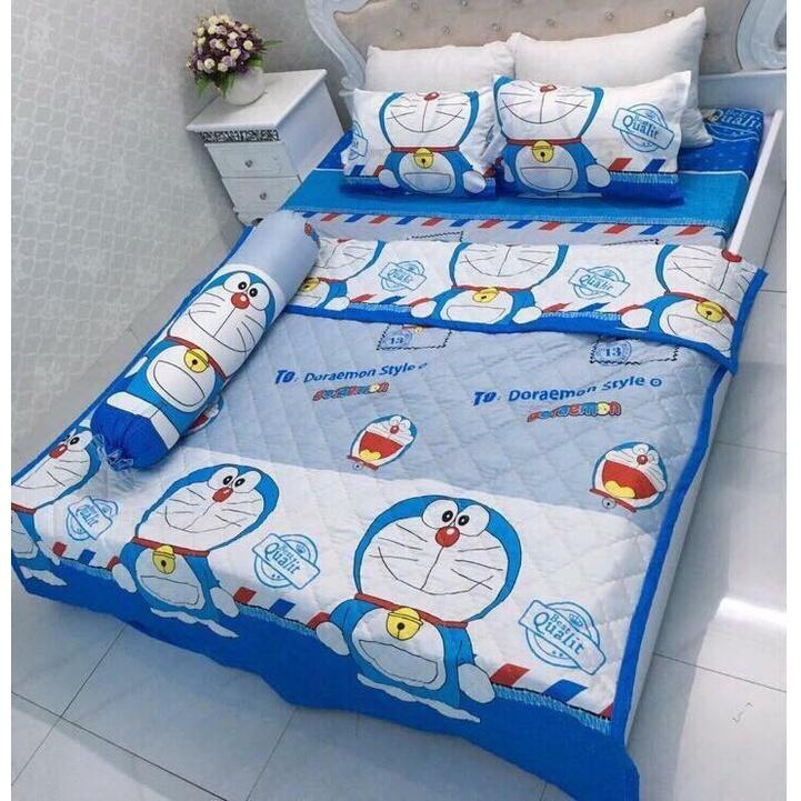 BỘ CHĂN GA COTTON POLY 5 MÓN CHẤT LIỆU ĐẸP I CHĂN GA 2 GỐI NẰM 1 GỐI ÔM I CHĂN GA LÀM QUÀ TẶNG