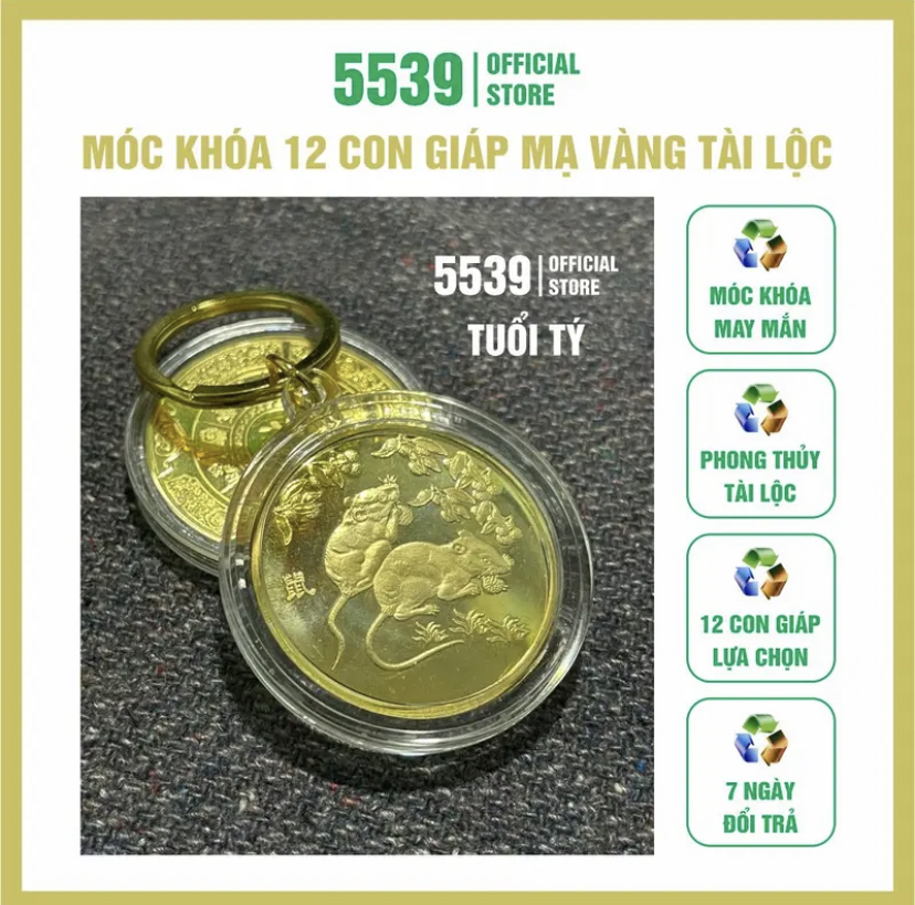 Móc khóa 12 con giáp có hình con Chuột Tý