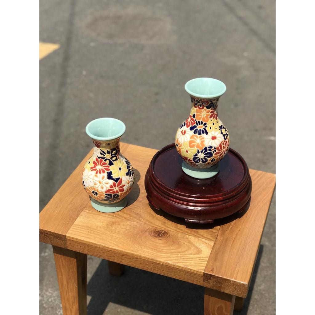 Bình Bách Hoa 21cm Gốm Sứ Nam Bộ Trang Trí Decor Cắm Hoa TDM