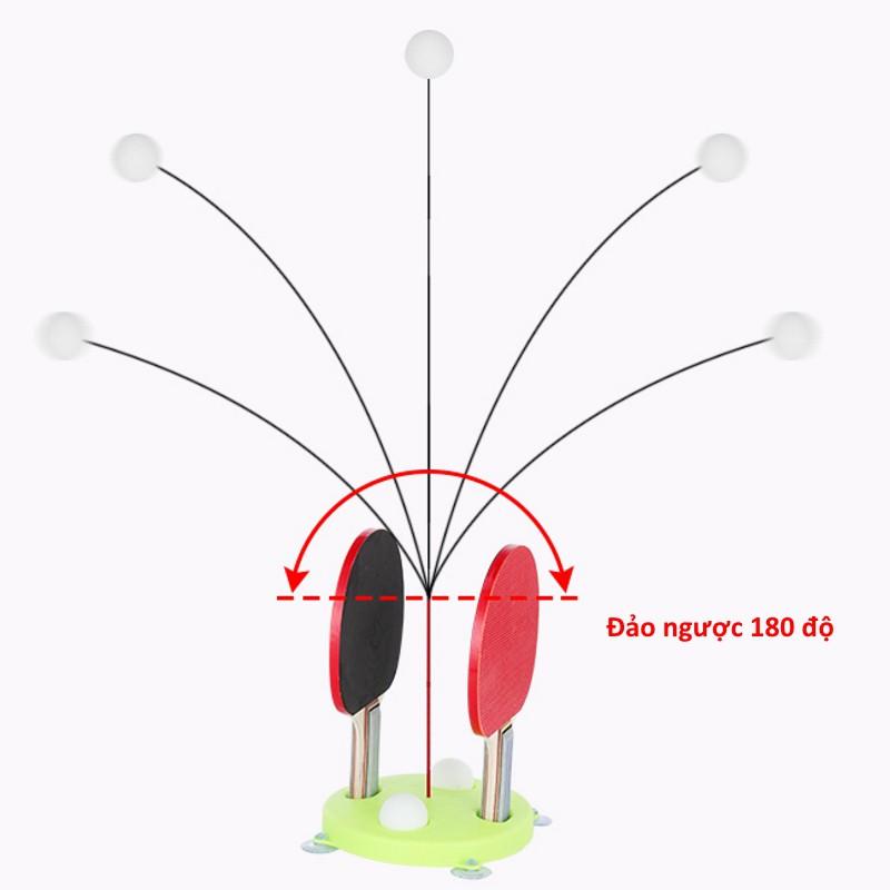 Bộ bóng bàn phản xạ vợt gỗ 3 bóng cho bé - Đồ chơi vận động tập luyện thể chất an toàn cho trẻ em DC015