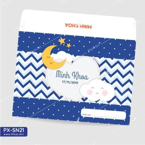 Thiệp thôi nôi – sinh nhật theo yêu cầu Pluxi