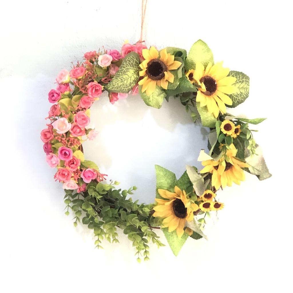 Vòng hoa giả vòng hoa mùa xuân