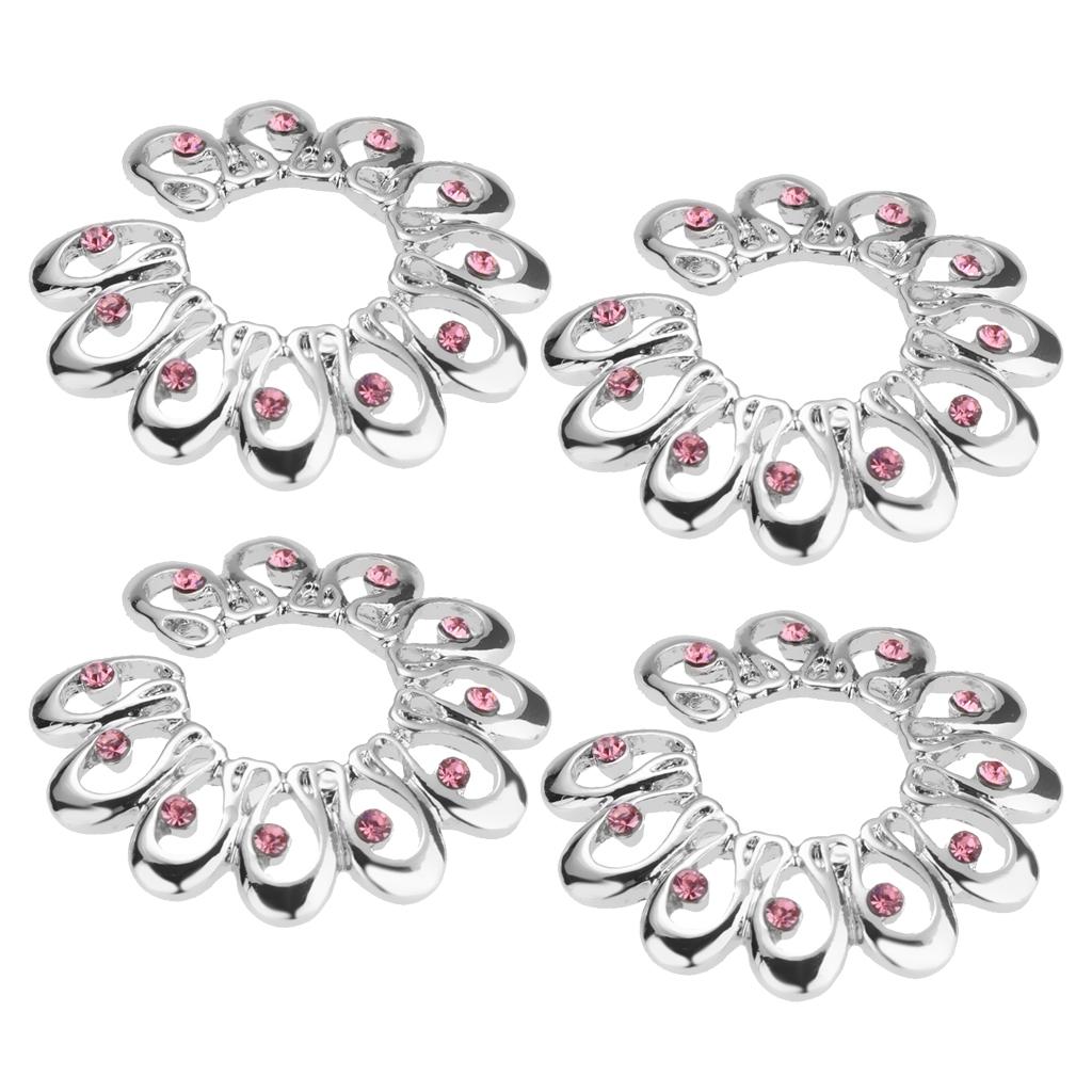 2 Pair Stainless Steel Crystal Floral