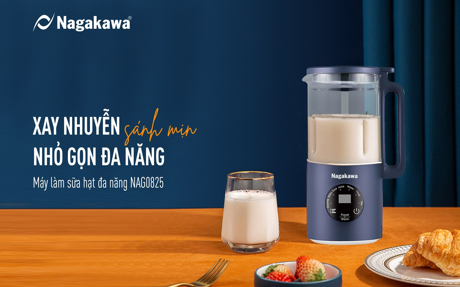 Máy làm sữa hạt đa năng Nagakawa NAG0825 - Hàng chính hãng