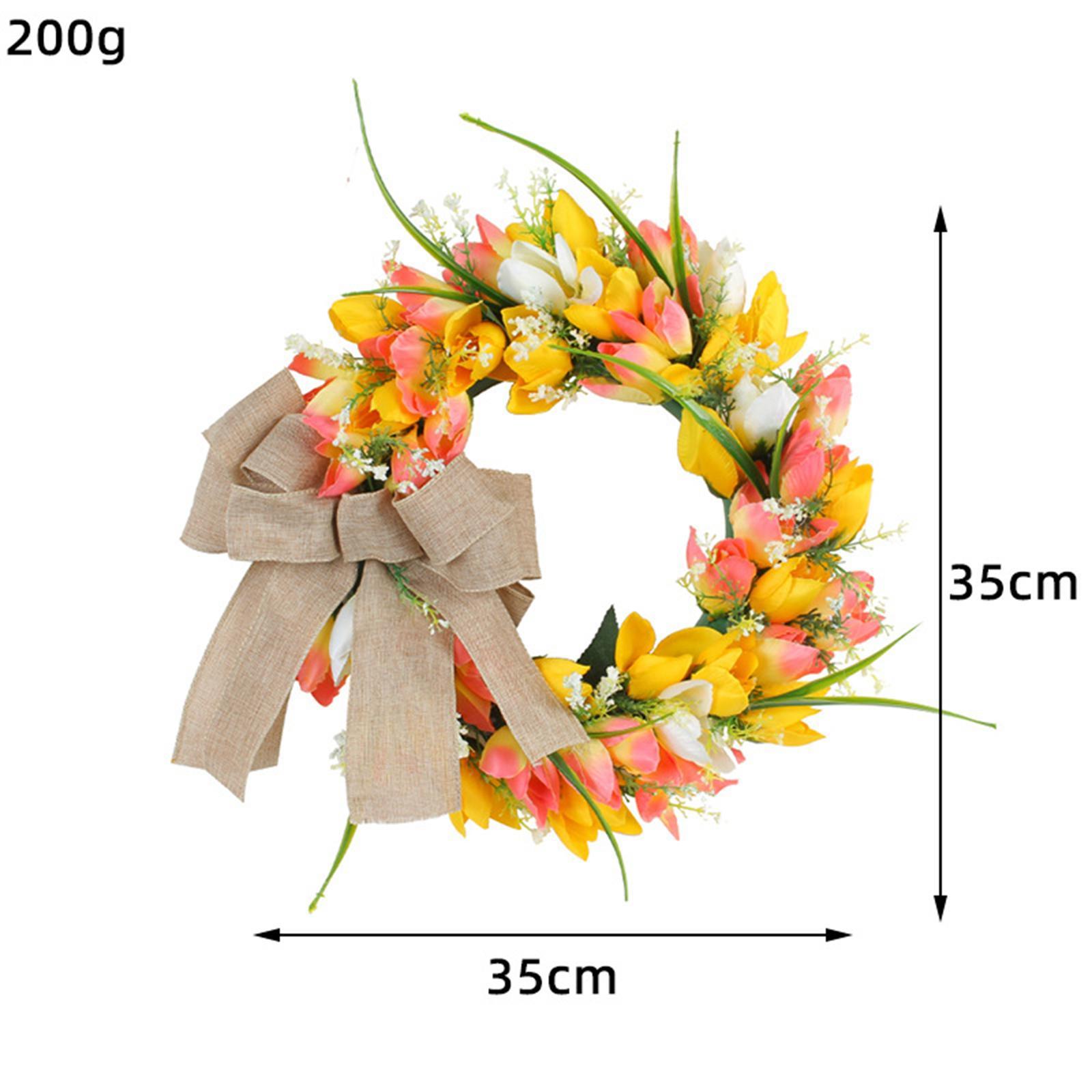 Artificial Flower Wreath Pendant Farmhouse Garland for Housewarming Holiday