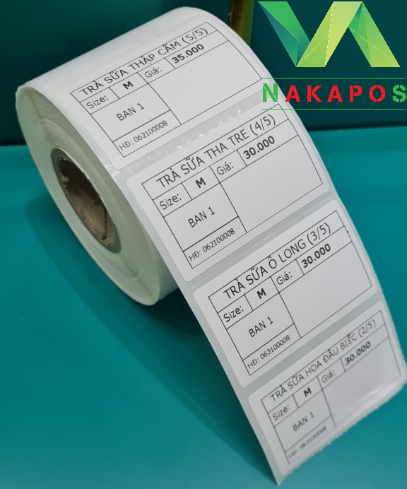 Giấy in mã vạch nhiệt 50x30 cuộn 30m