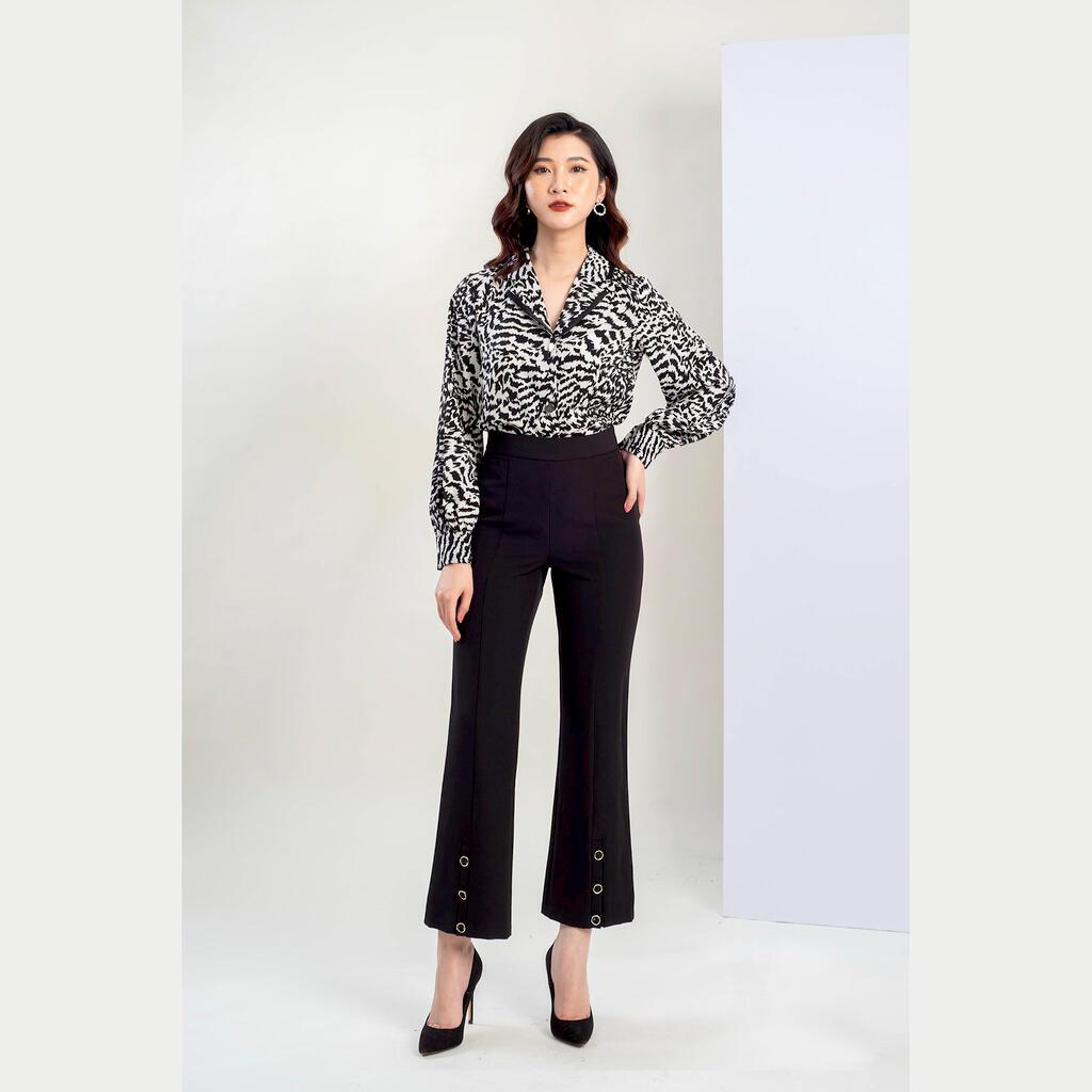 Quần Ống Vẩy Đính 3 Cúc Dưới Gấu Xẻ MMOutfit M-QU031220013