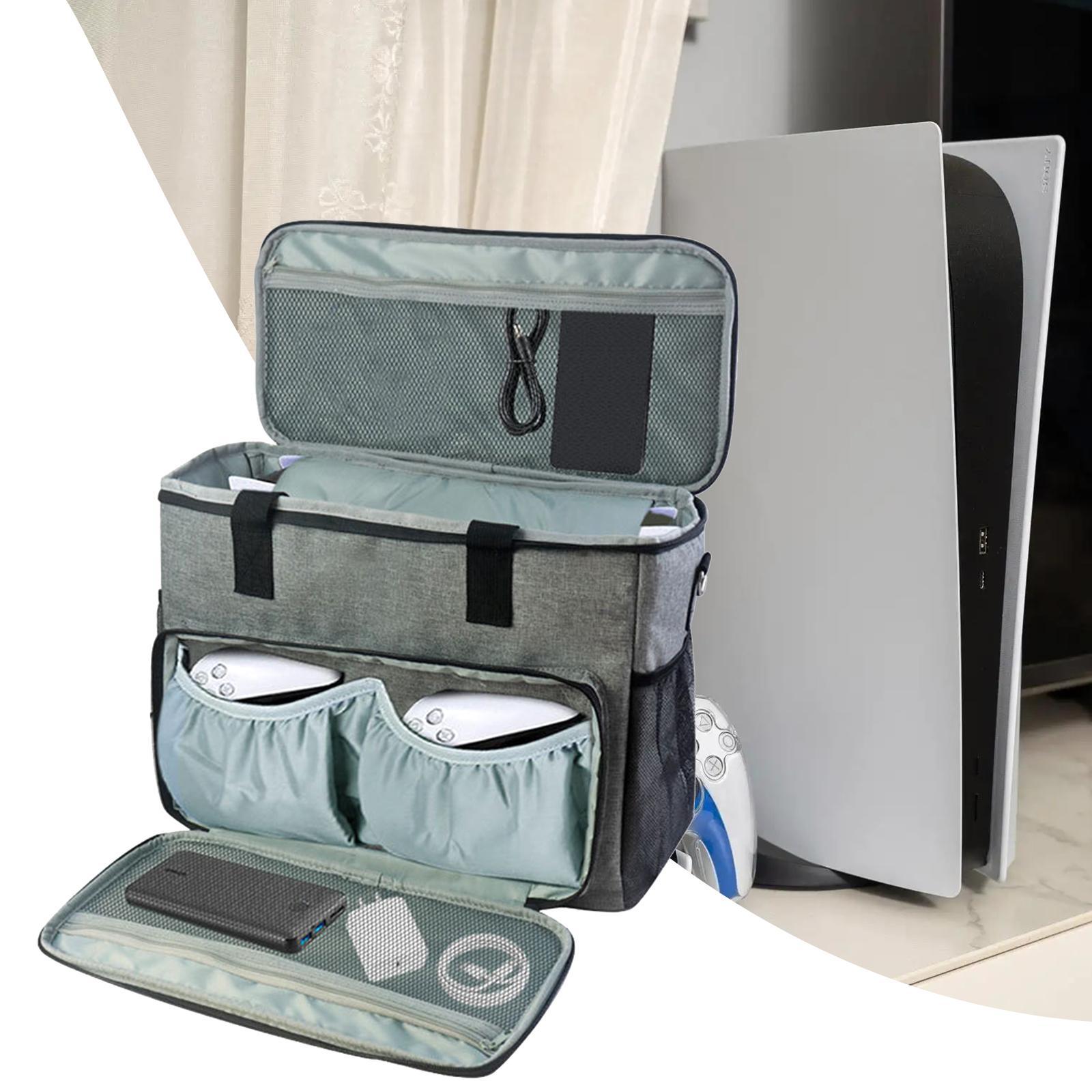 Game Consoles Carrying Case, Shockproof Travel Bag Protector, Protective Travel Storage Bag for Accessories Controllers Headset