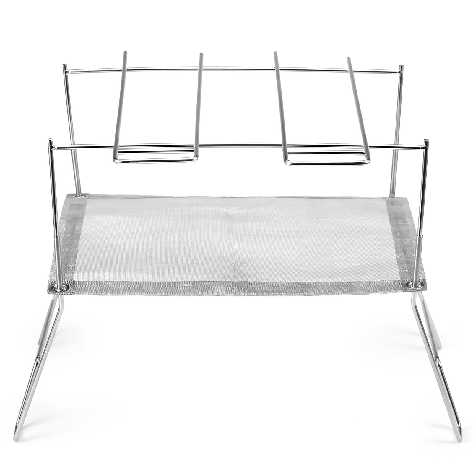Bếp củi mini bằng thép không gỉ, có thể gập lại được, đi du lịch, cắm trại, dã ngoại