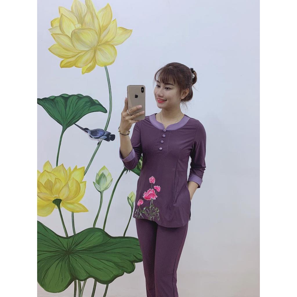 ĐỒ LAM ĐI CHÙA Mẫu Thun Phối