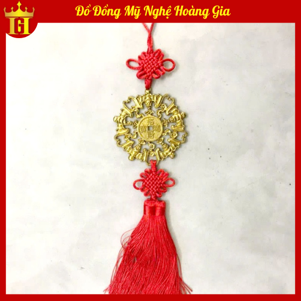 Dây treo ngũ phúc lâm môn bằng đồng nguyên chất