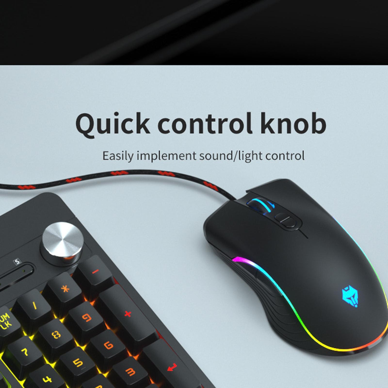 Gaming Keyboard and Mouse Set Standard Keys Adjustable for Gamer Desktop