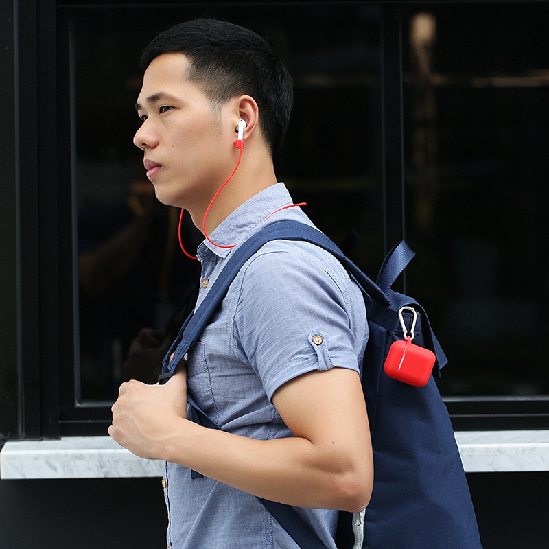 Bao case silicon và dây nối chống mất tai nghe Usams cho Apple Airpods / Earpods - Hàng chính hãng