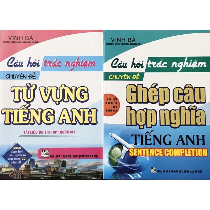 ￼Sách - (Combo 2 cuốn) Câu Hỏi Trắc Nghiệm Chuyên Đề Ghép Câu Hợp Nghĩa + Từ Vựng Tiếng Anh