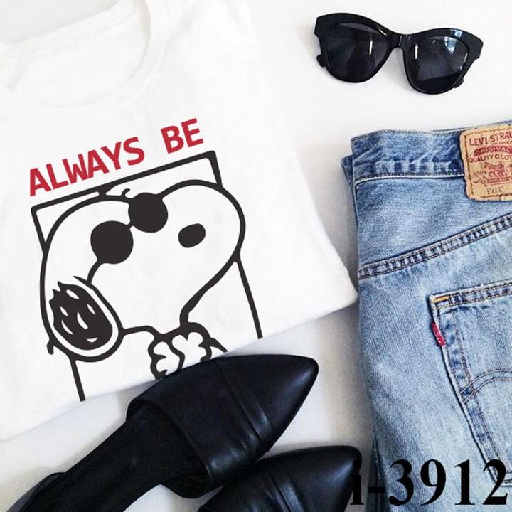 Áo Thun Unisex Tay Lỡ In Nhiệt Hình Chú Chó SNOOPY Cực Xinh Rẻ Bền Đẹp ATN3912