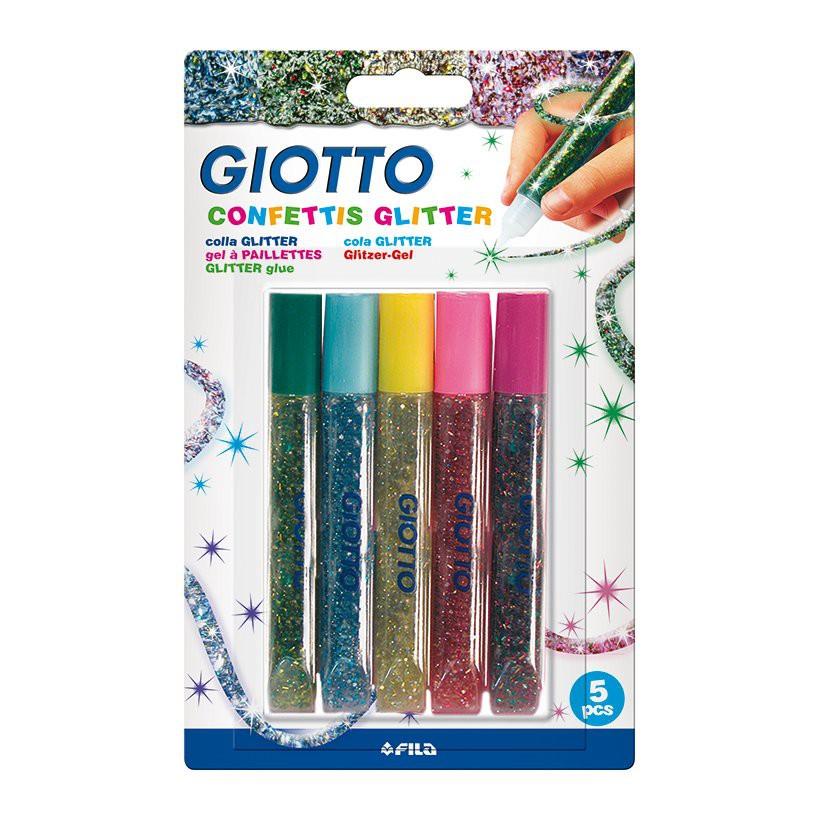 Bút gel nhũ Giotto Confettis Glitter - Vỉ 5 chiếc