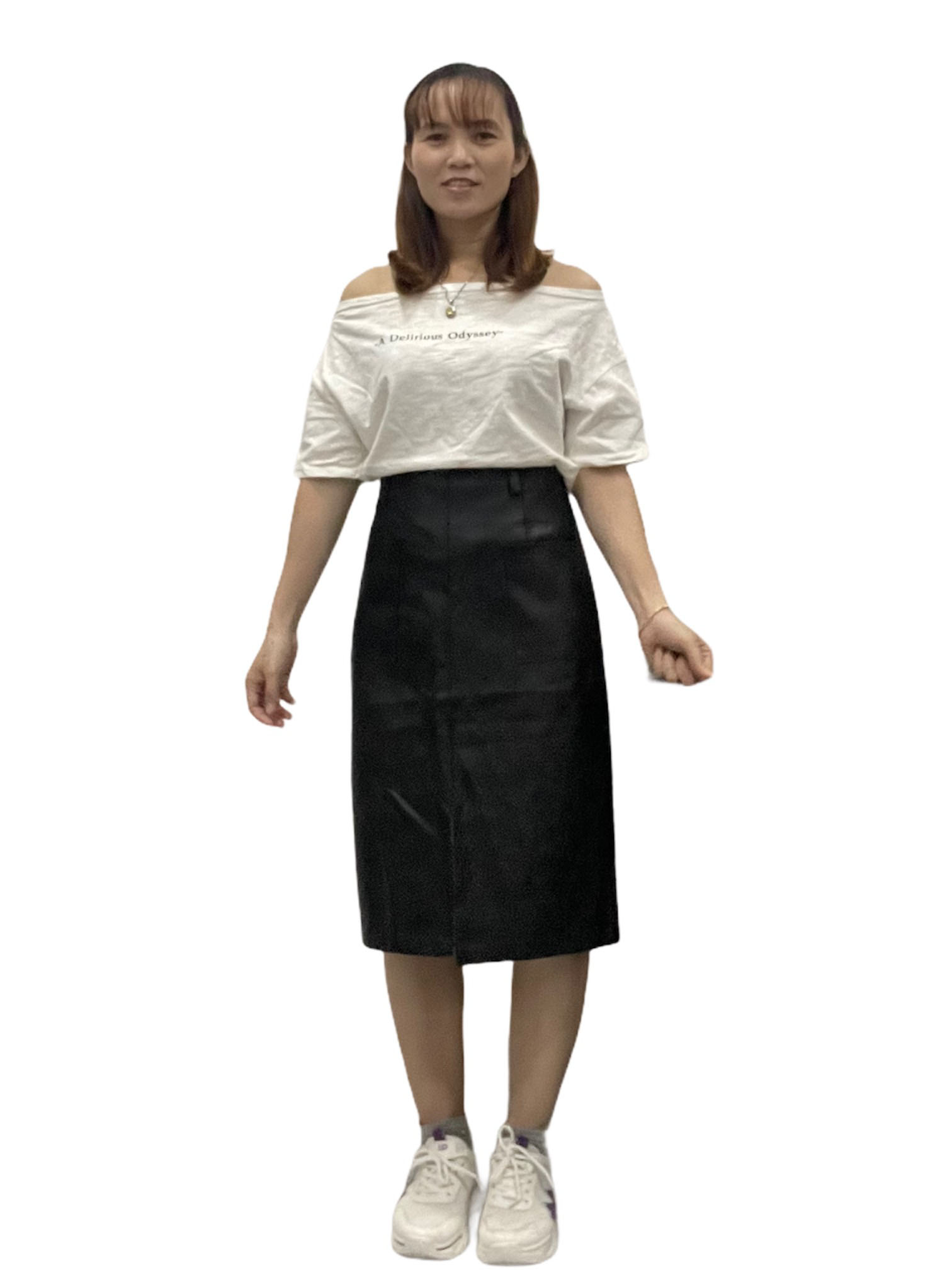 Chân Váy Bút Chì Da Pu Lưng Cao Thời Trang Hàn Quốc V09 55-62 KG JIAMI