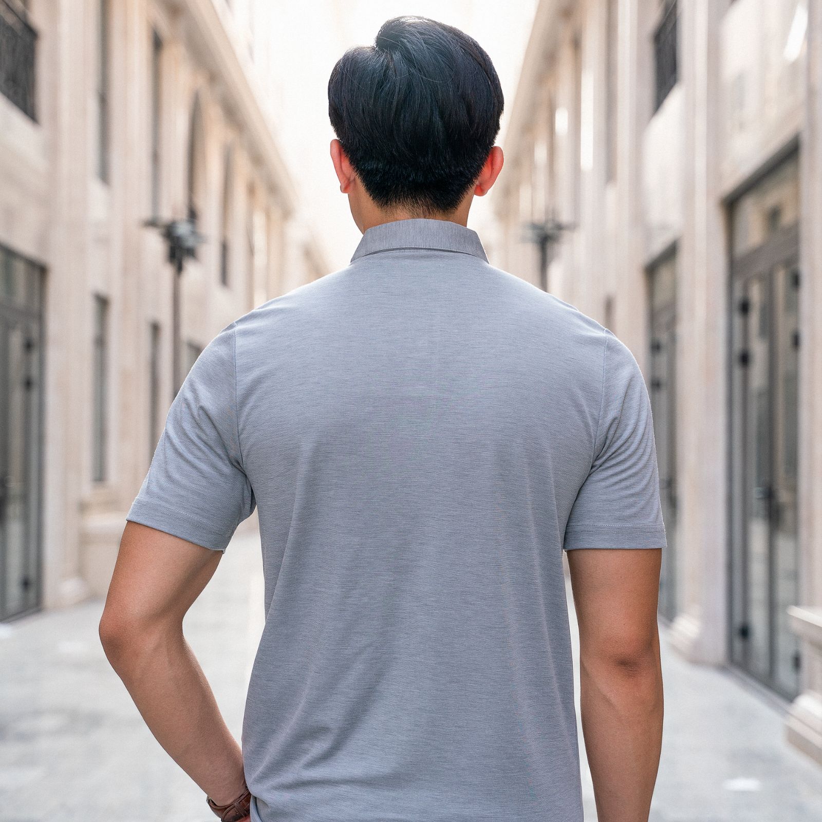 Áo Polo Nam Cổ Sơ Mi Cao Cấp ALLPUR Công Nghệ Coolmax Chống Nhăn Ngăn Mùi - Màu Xám Nhạt