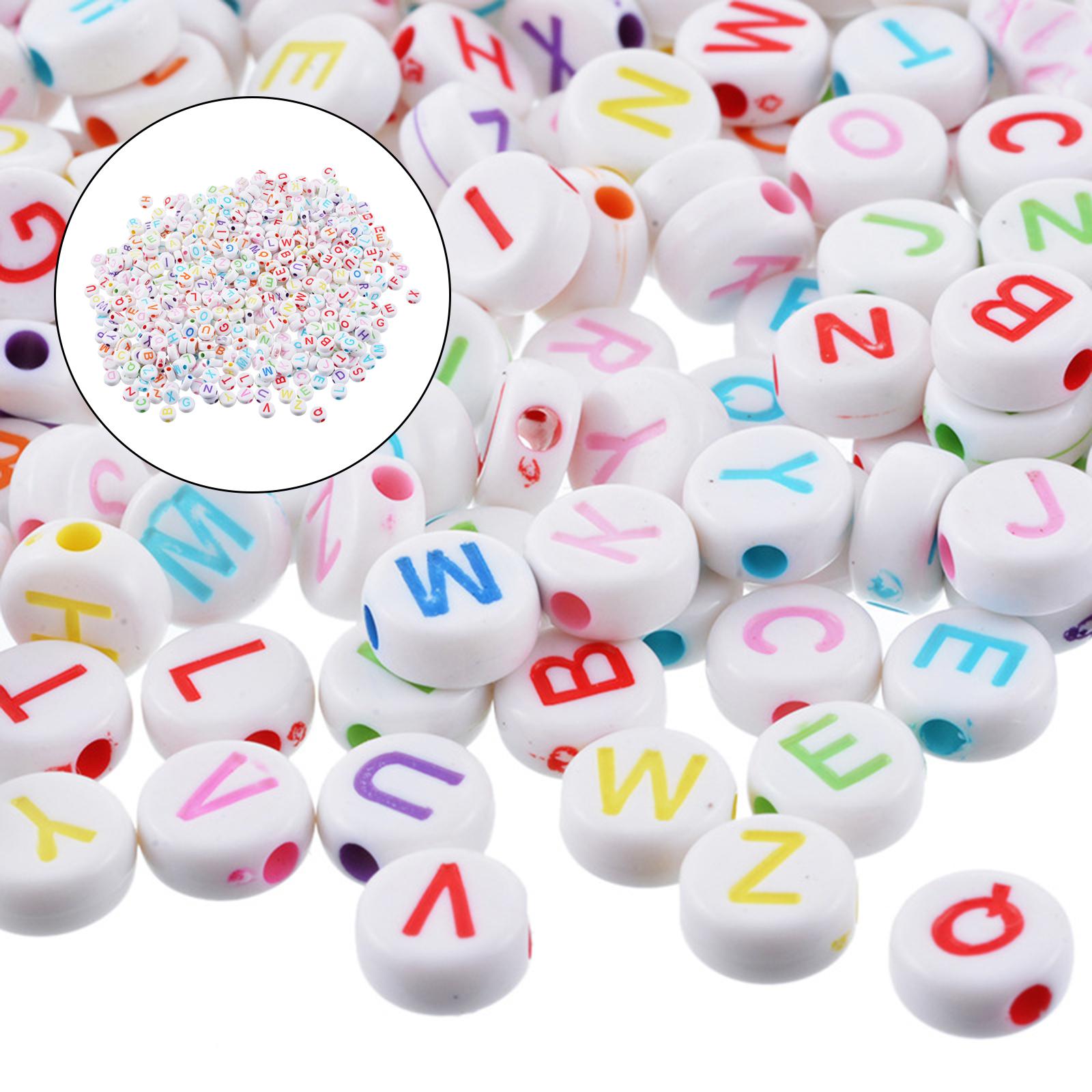 1000PCS Acrylic Letter Beads Round Letter Beads Alphabet Beads A-Z for Jewelry Making/Bracelets/Necklaces 7mm