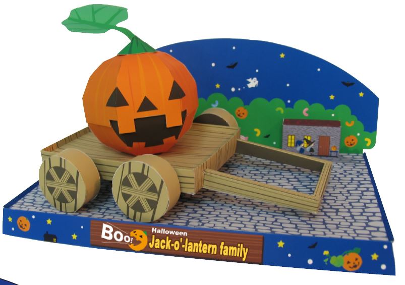 Mô hình giấy Lễ hội Halloween Gia Đình Bí Ma Jack-o'-lantern Family