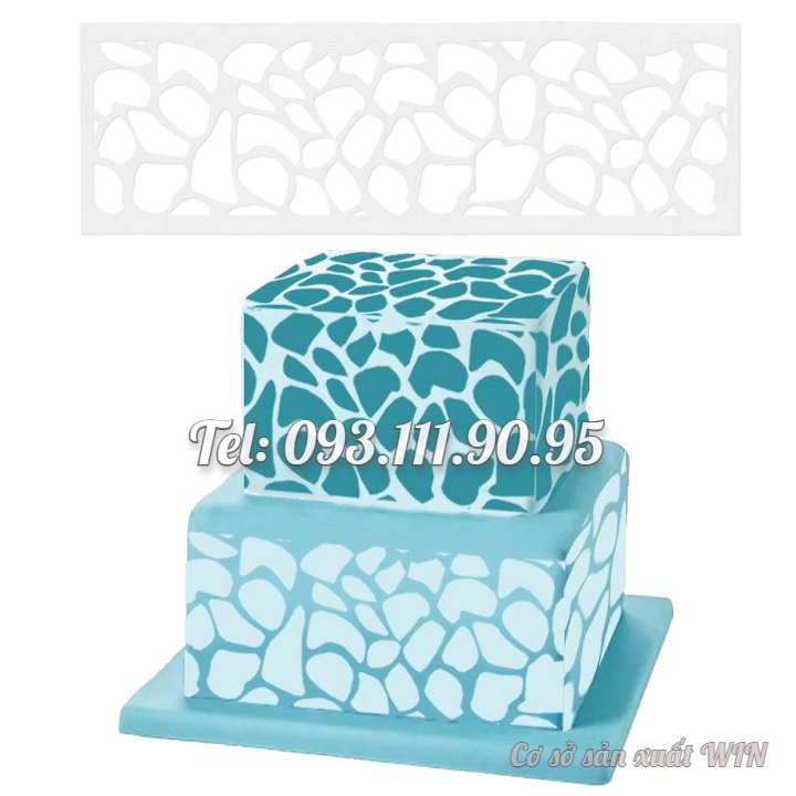 Khuôn Stencil rắc bột trang trí bánh, làm viền rau câu, Fondant phong cách Hàn Quốc - Mã số 1193