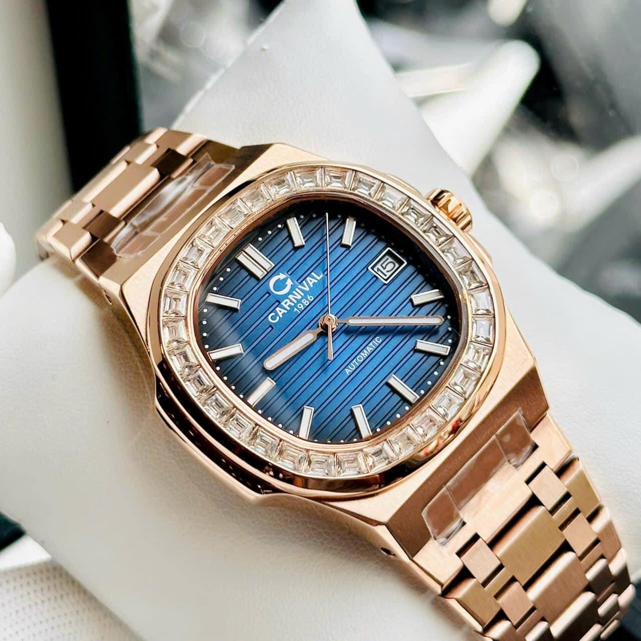 Đồng Hồ Nam Dây Thép Carnival Nautilus G8108.304.414 Automatic - Kính Sapphire - Size 41mm - Carnival 8108G-VH-MXANH