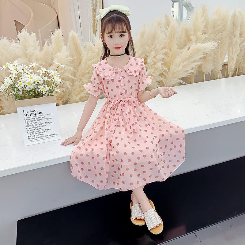 SHUANGYAN Cô gái ăn mặc mùa hè 2023 Mid-boy lưới váy công chúa phong cách phương Tây cho trẻ em mùa xuân và mùa thu chiffon váy
