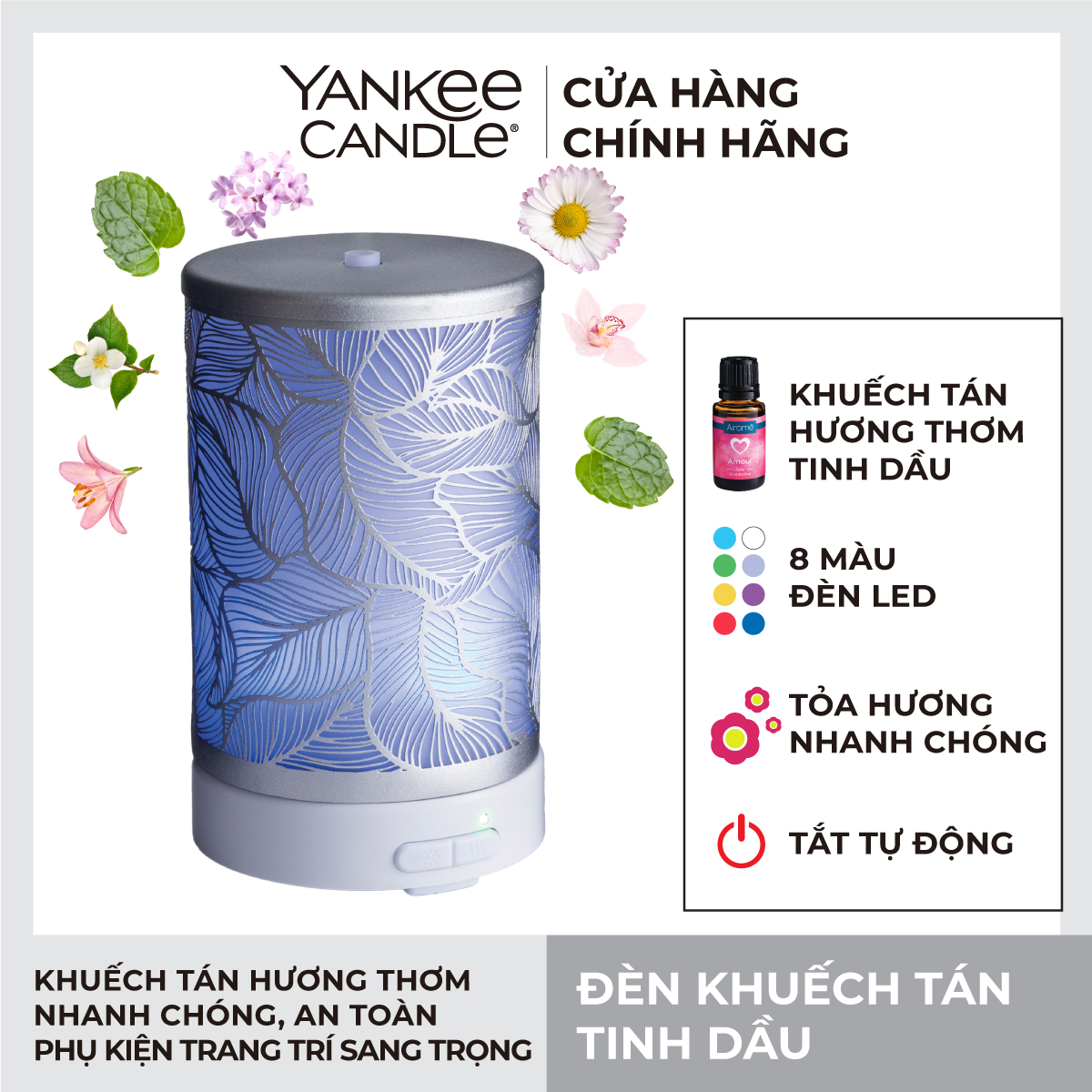 Đèn khuếch tán tinh dầu Yankee Candle - Silver Leaf