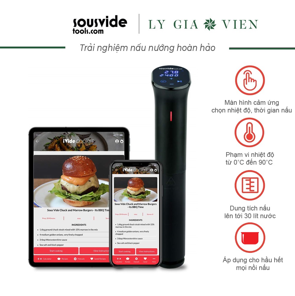 Máy Nấu Sous Vide Tools iVide 2.0 Cooker SVT-01046 - Hàng Nhập Khẩu