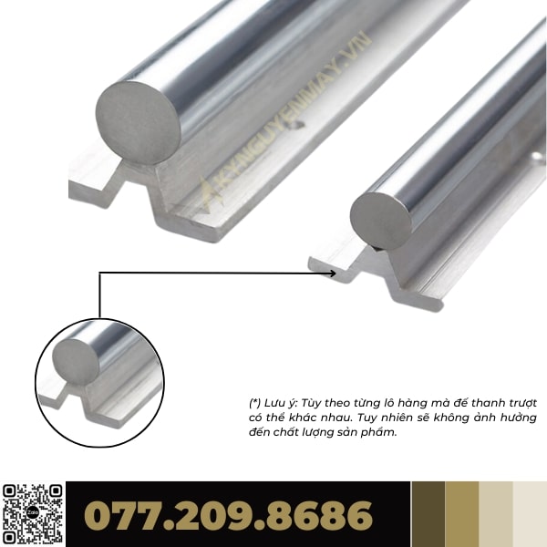 Thanh Trượt Tròn Có Đế Trục 30 , Thanh Ray Trượt Có Đế SBR30, Thanh Ray Trượt Dài 500mm, 1000mm, 1500mm